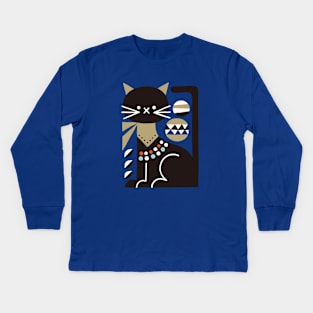 Cat Art Kids Long Sleeve T-Shirt